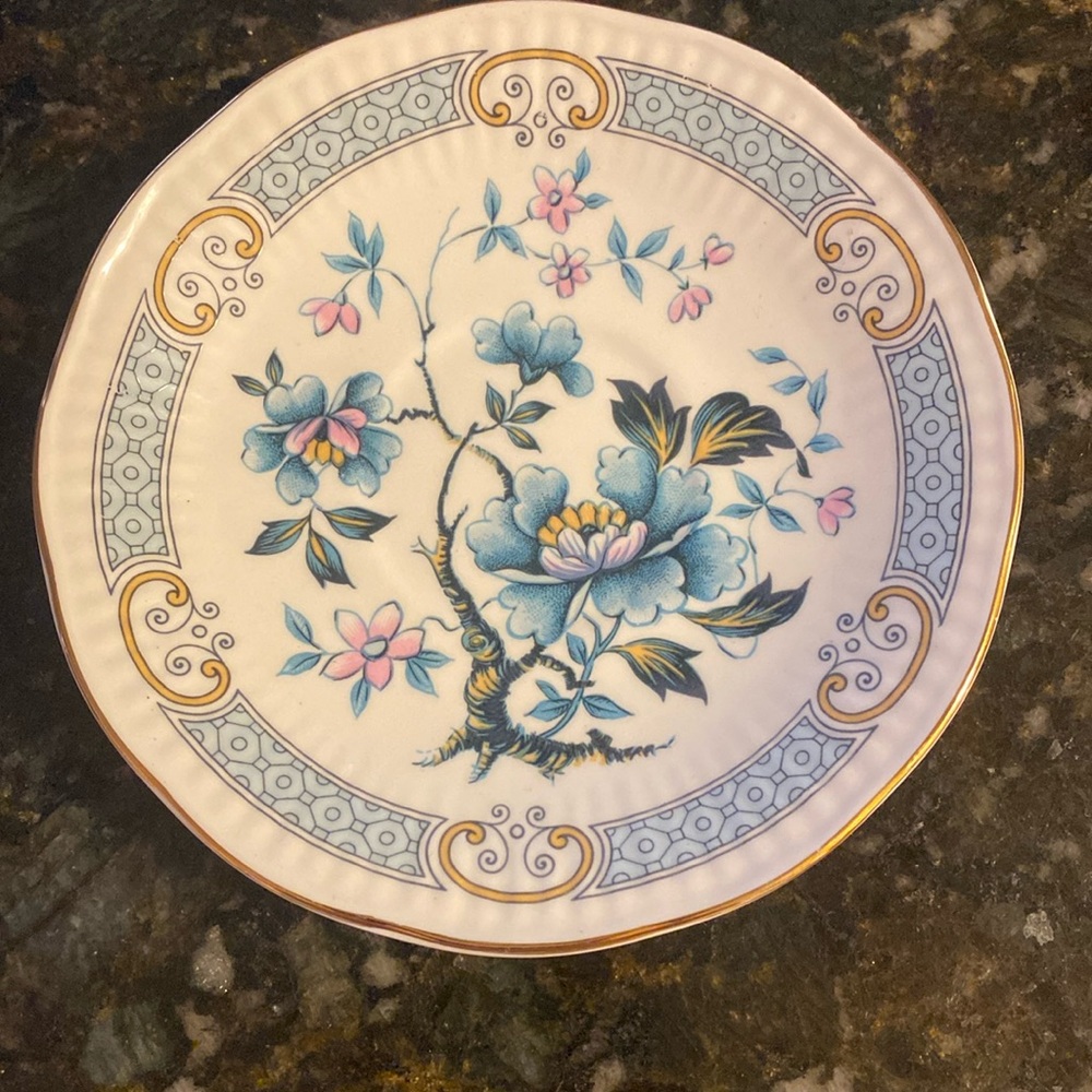 Elizabethan Fine Bone China Blue Floral Gold Rim Tea Cup Saucer only